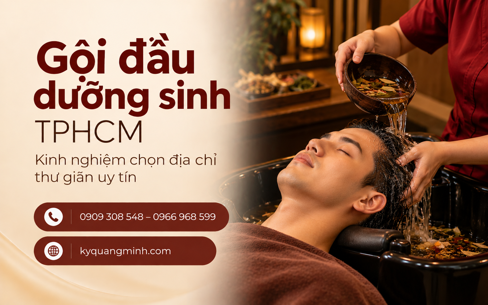 Không gian chăm sóc yên tĩnh cho trải nghiệm gội đầu dưỡng sinh trọn vẹn