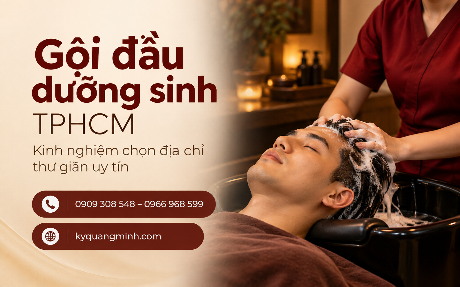 Gội đầu thảo dược kết hợp thao tác chăm sóc da đầu