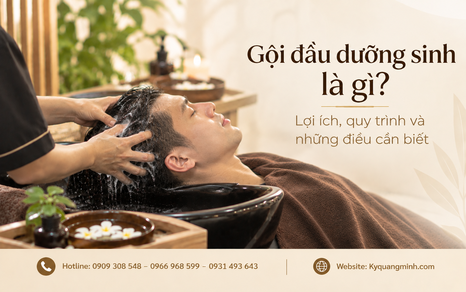 Quy trình gội đầu dưỡng sinh có thể kết hợp nhiều bước chăm sóc tùy từng liệu trình.
