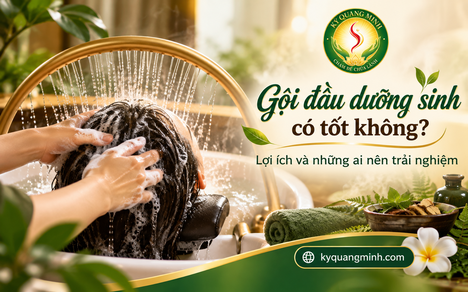 Gội đầu dưỡng sinh giúp làm sạch da đầu và mang lại cảm giác thư giãn dễ chịu